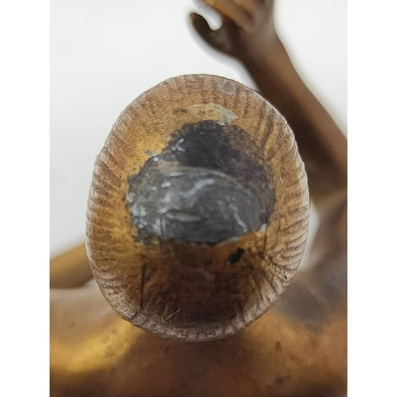 2 Vintage Bronze/Brass Nude Woman Kneeling Reaching Out Holding‎ Tray/Plate - Picture 14 of 14